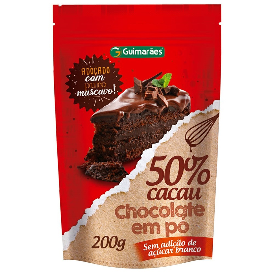 Chocolate Em Pó 50 Cacau 200g Guimarães Alimentos