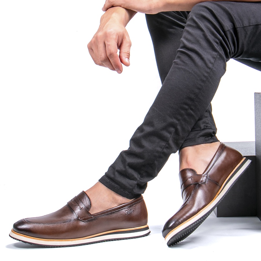 Sapato Casual Loafer Durhan Faway Café