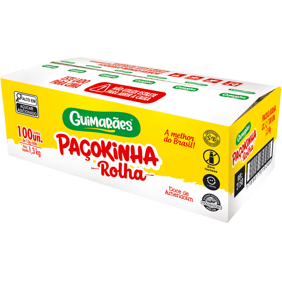 Paçoca Rolha C/100un 1,3kg | Guimarães Alimentos
