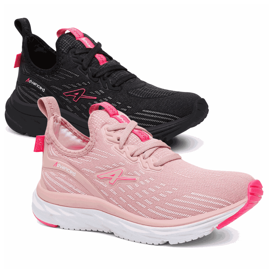 Kit 2 Pares de Tênis Feminino Advanced Running Corrida Caminha Academia - Envio Rápido