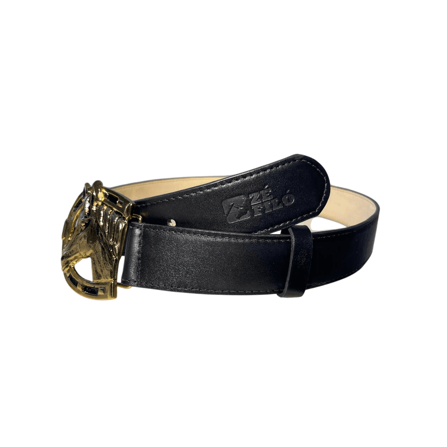 Cinto Andaluz Couro Legitimo - Fivela country cavalo 4,0 cm