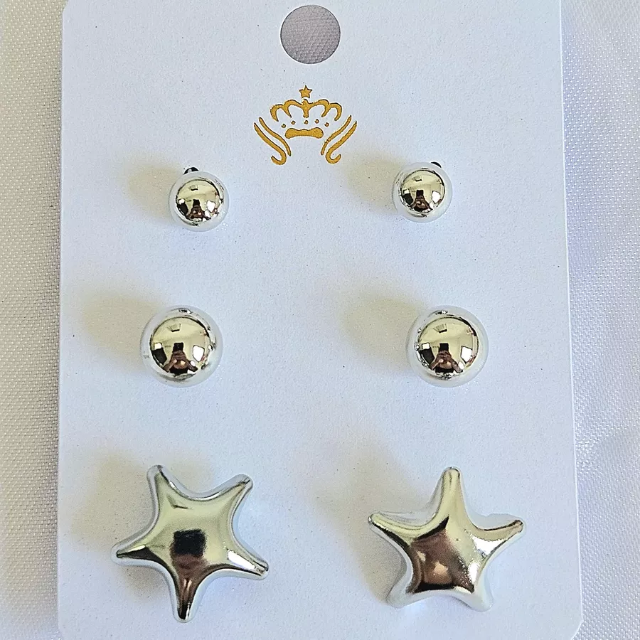 Kit De Brincos Estrela Prata 