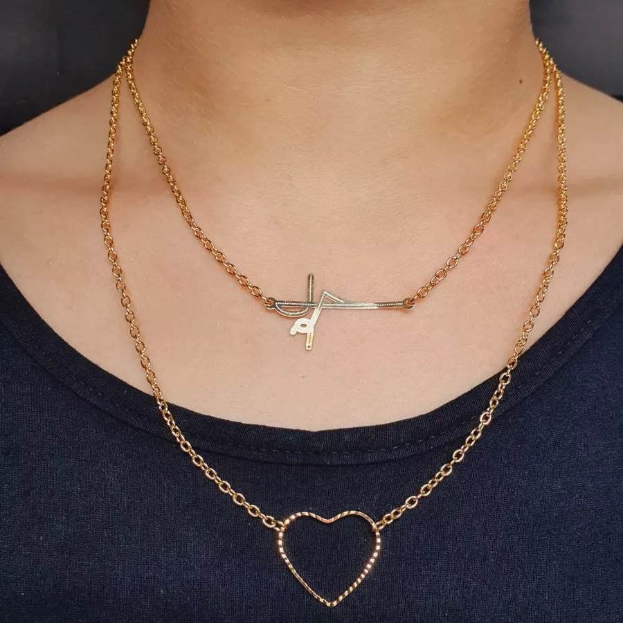 Colar Duplo Folheado a Ouro 18K Fé 