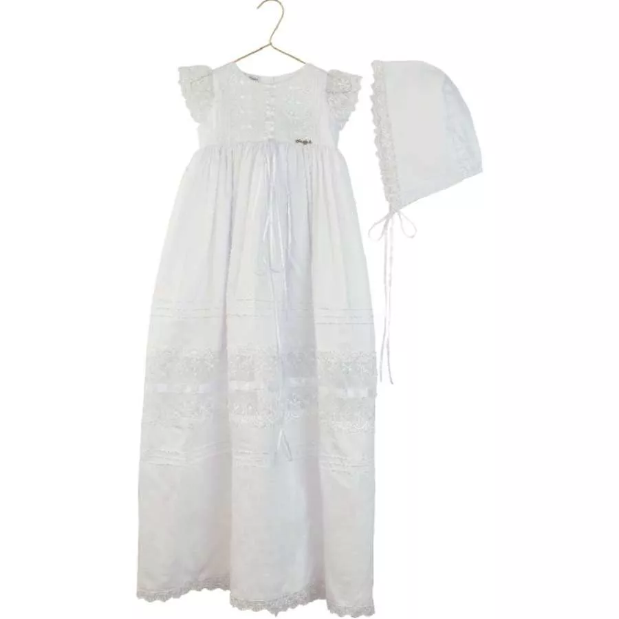 Mandrião Batizado Feminino Rendado - Petit Papillon Bebê & Criança