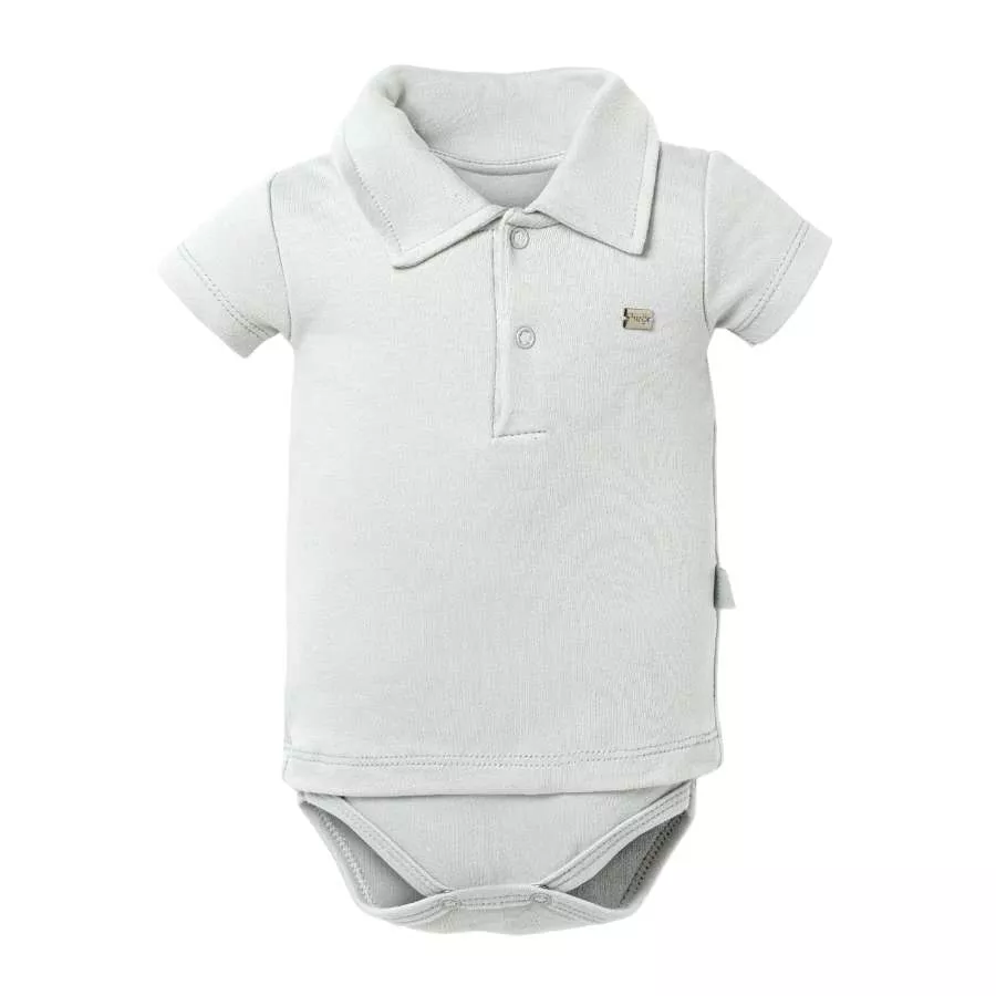 Body Curto Gola Polo Branco - Petit Papillon Bebê & Criança