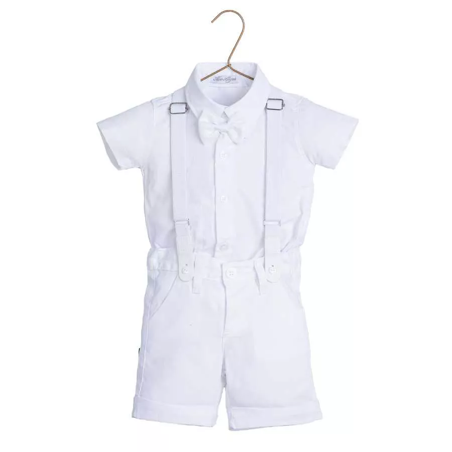Conjunto Batizado Suspensório Com Gravata Curto - Petit Papillon Bebê & Criança