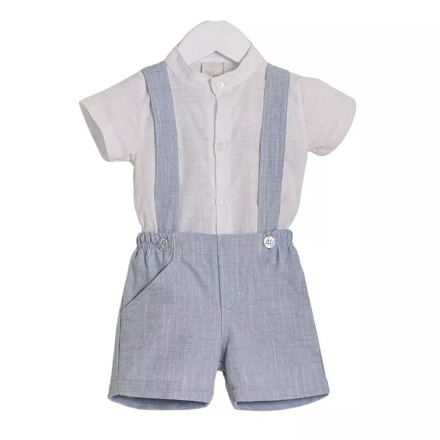 Conjunto Batizado Viscolinho Azul - Petit Papillon Bebê & Criança