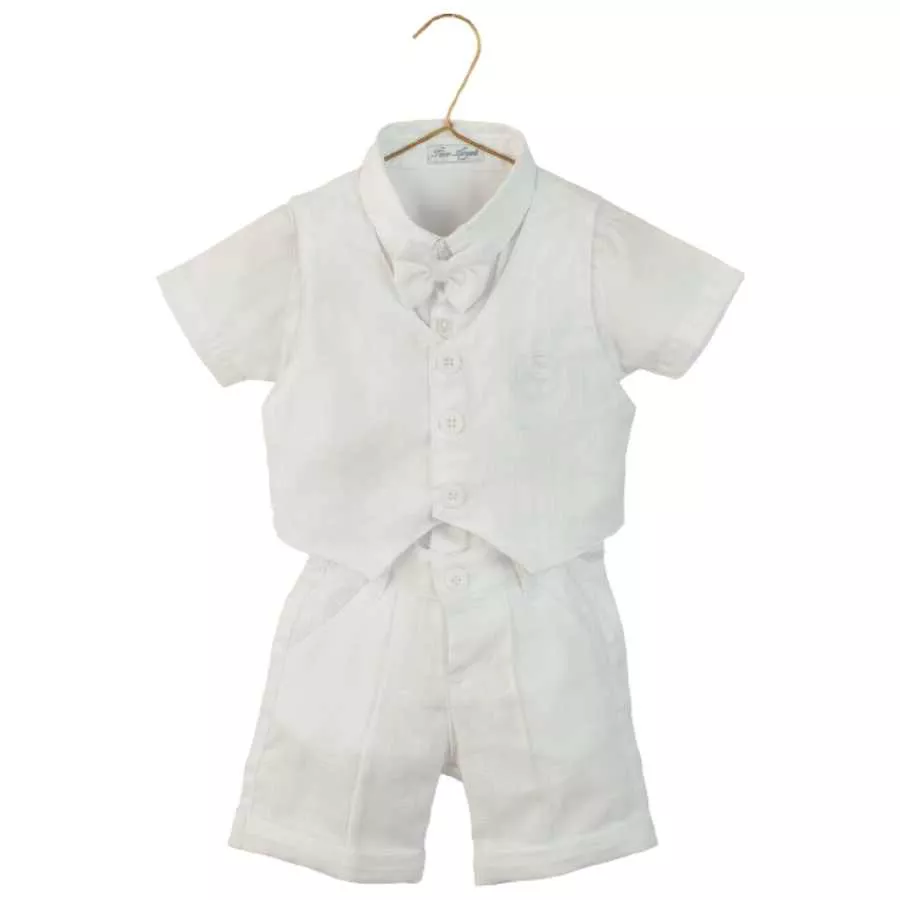 Conjunto Batizado Short Com Colete e Gravata - Petit Papillon Bebê & Criança