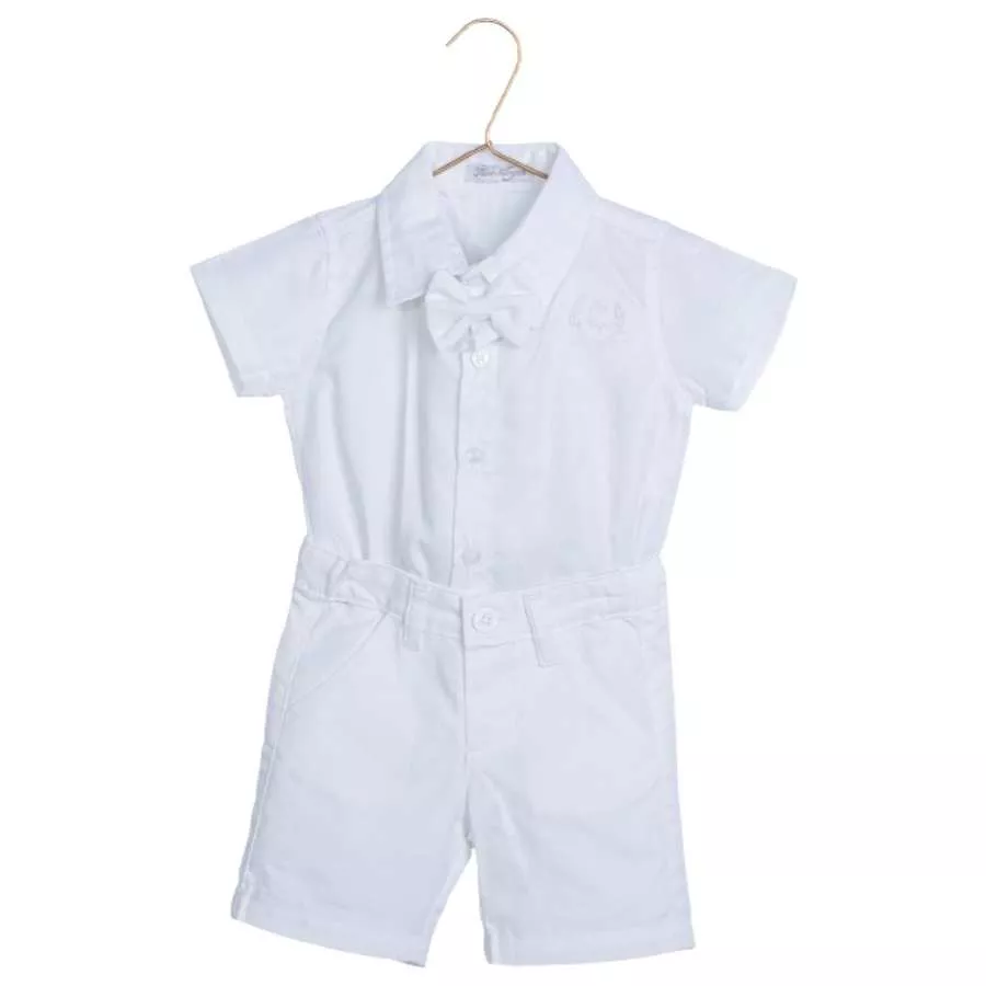 Conjunto Batizado Body Com Gravata e Shorts - Petit Papillon Bebê & Criança
