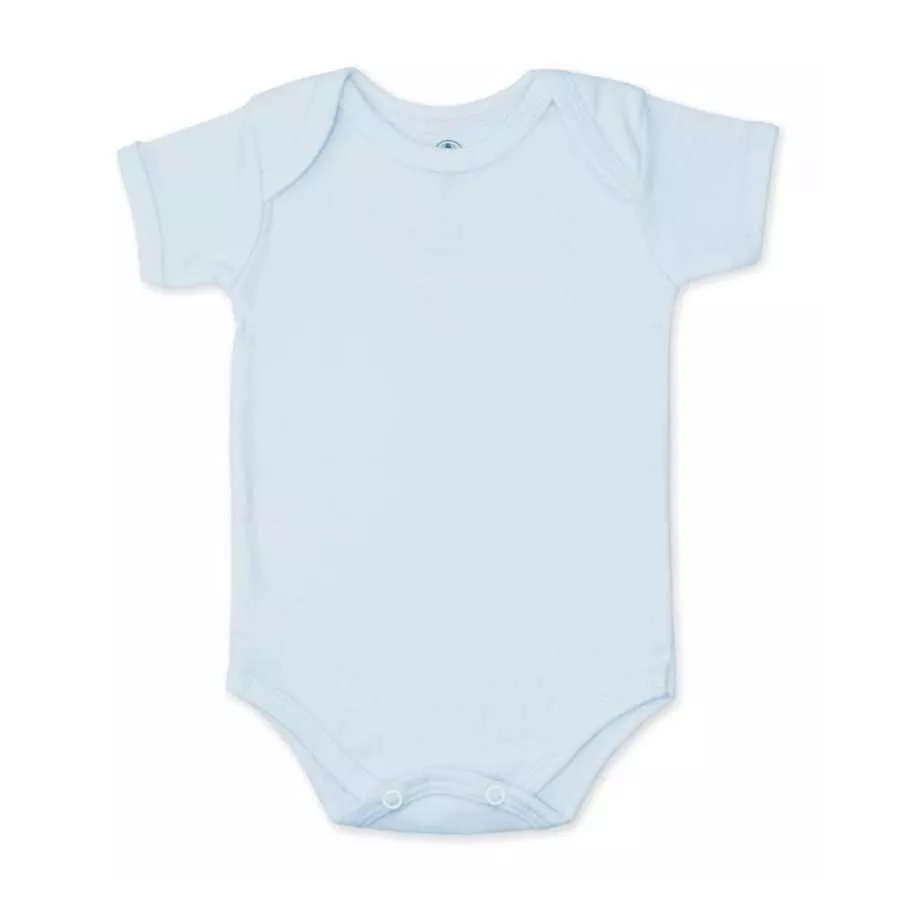 Body Manga Curta Azul Claro - Petit Papillon Bebê & Criança
