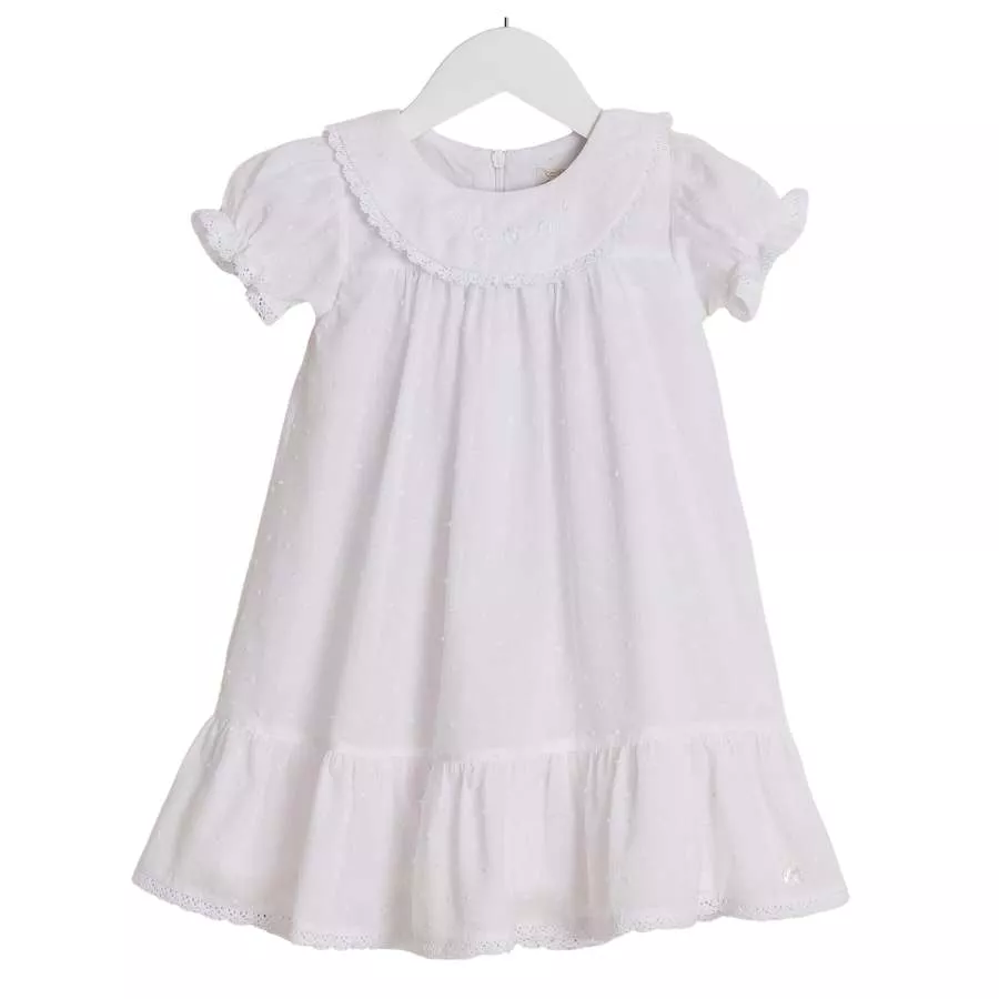 Vestido Batizado Voal Poá - Petit Papillon Bebê & Criança