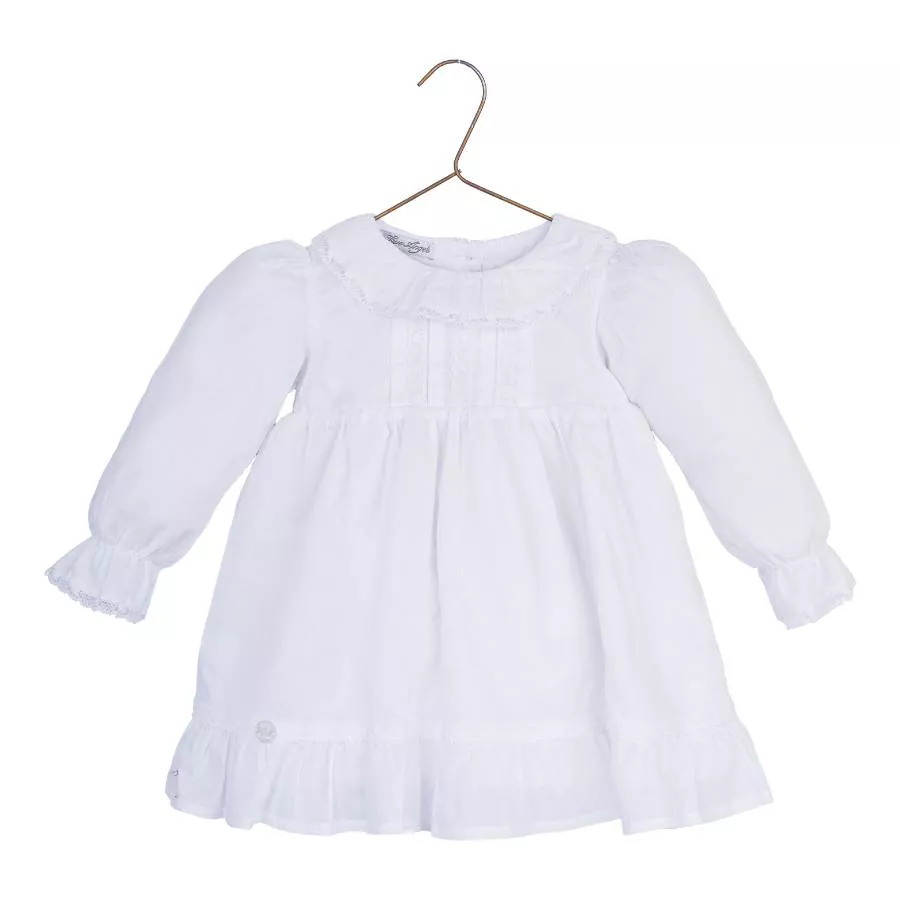 Vestido Batizado Manga Longa Voal com Calcinha - Petit Papillon Bebê & Criança