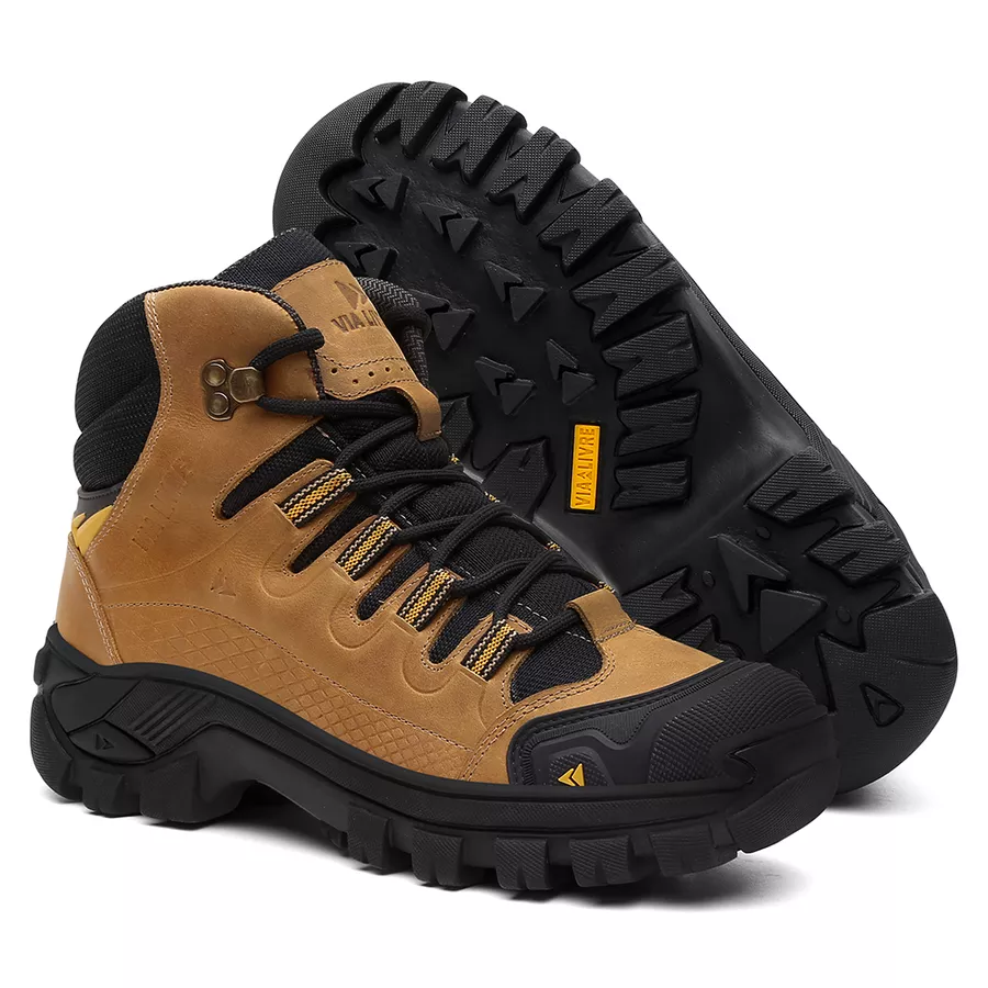 g-rap】COGNAC DA BUTTERMAN LP Bota Kansas em Couro Legítimo com