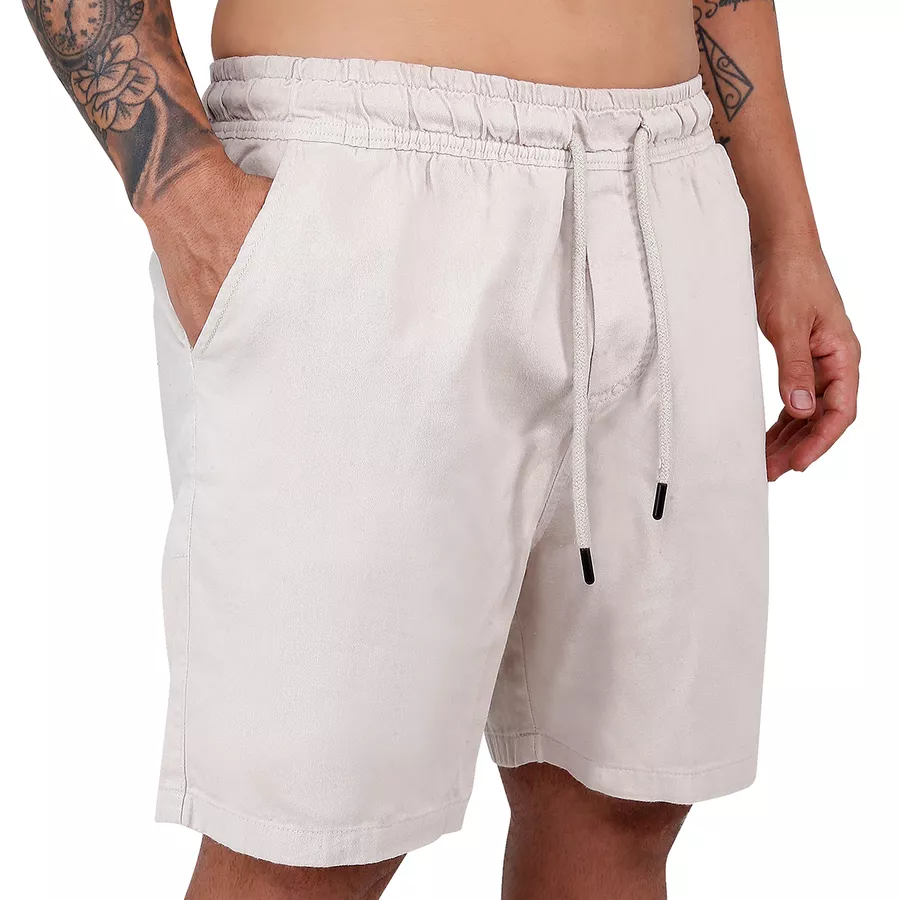 Short Sarja Bege Masculino Verão Estilo e Conforto Garantidos