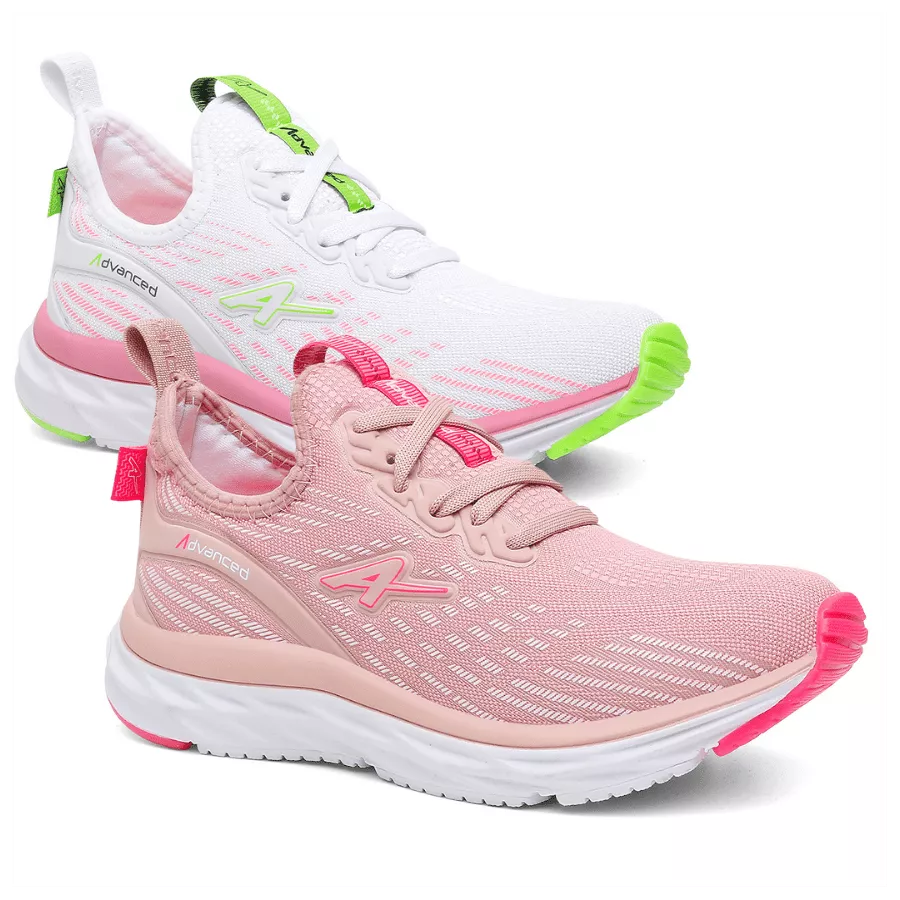 Kit 2 Pares de Tênis Feminino Advanced Running Corrida Caminha Academia - Oferta