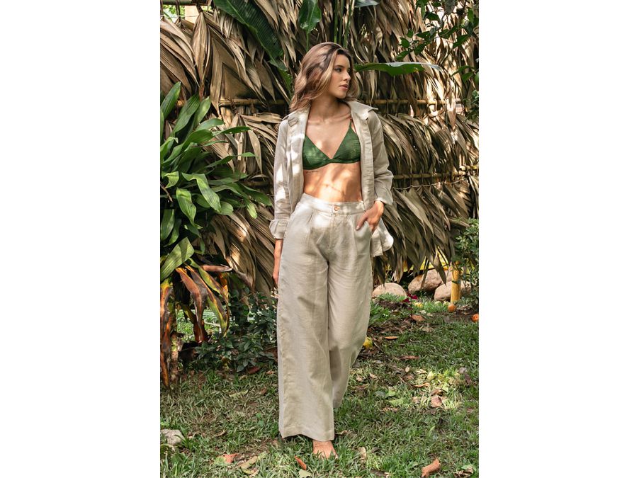 CALÇA SANTORINI LINHO - 842 - Cana Caju