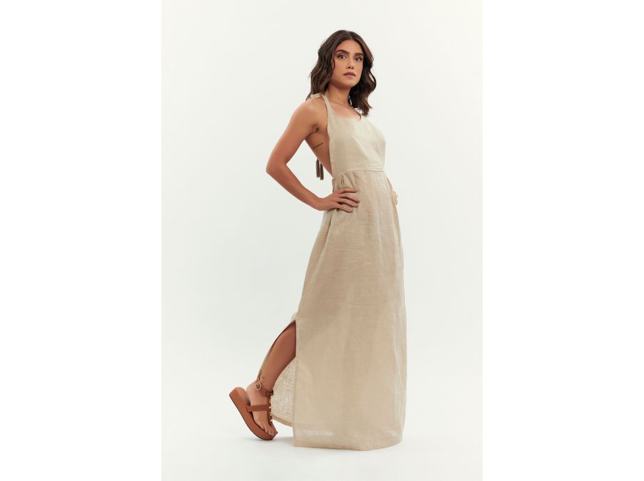 VESTIDO IBIZA LINHO - 844 - Cana Caju