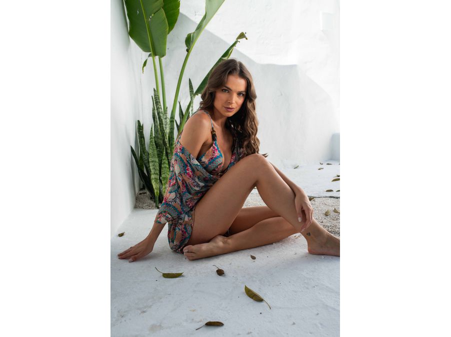 TOP CORTININHA MIÇANGAS MANDALAS E CALCINHA FIXA M...