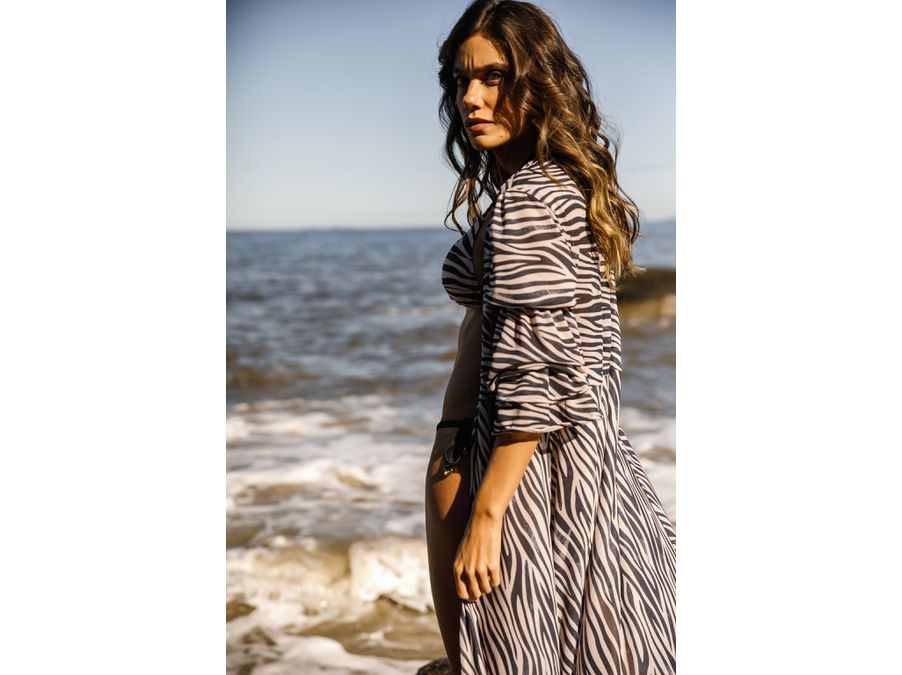 BATA COMPRIDA MANGA LONGA BUFANTE ZAMBIA - 491 - Cana Caju