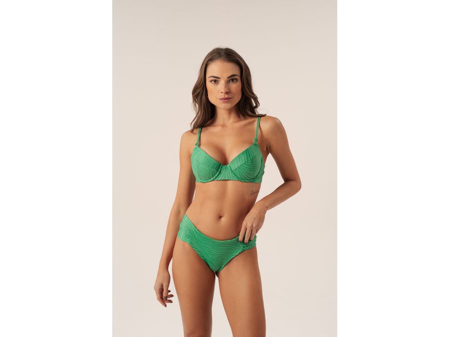 TOP MEIA TAÇA BOJO ALÇA TRANÇADA ZOO GREEN E CALCI...