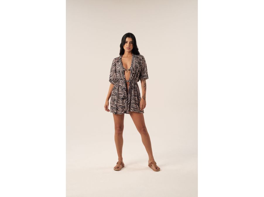 BATA CURTA KIMONO ZAMBIA - 493 - Cana Caju