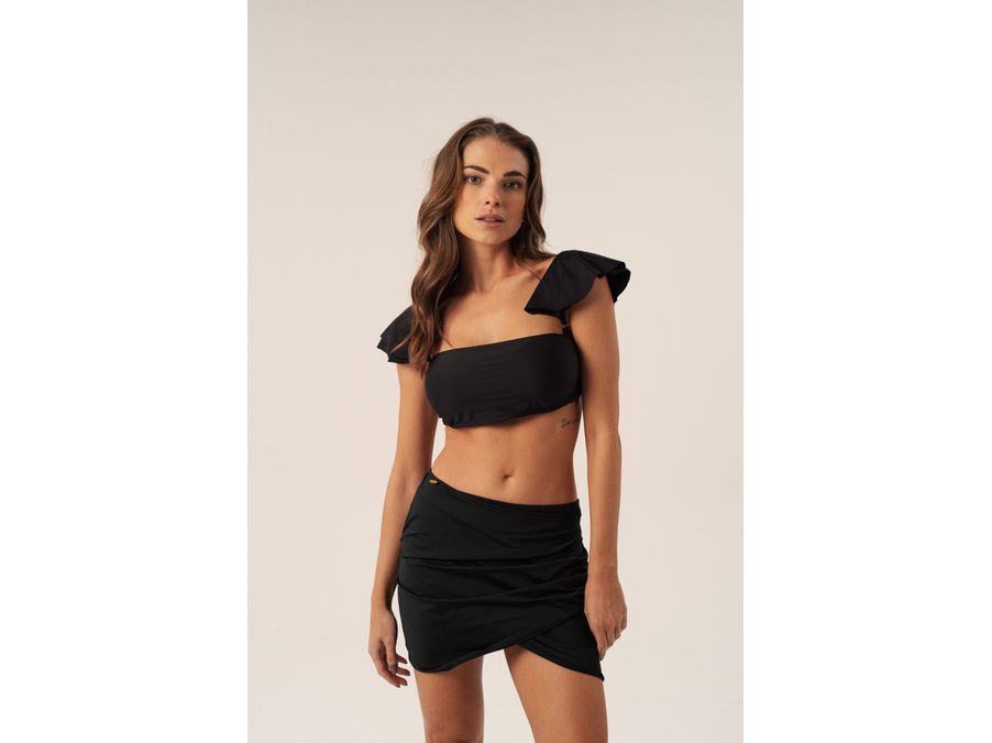 MINI SAIA DRAPEADA PRETA - 706 - Cana Caju