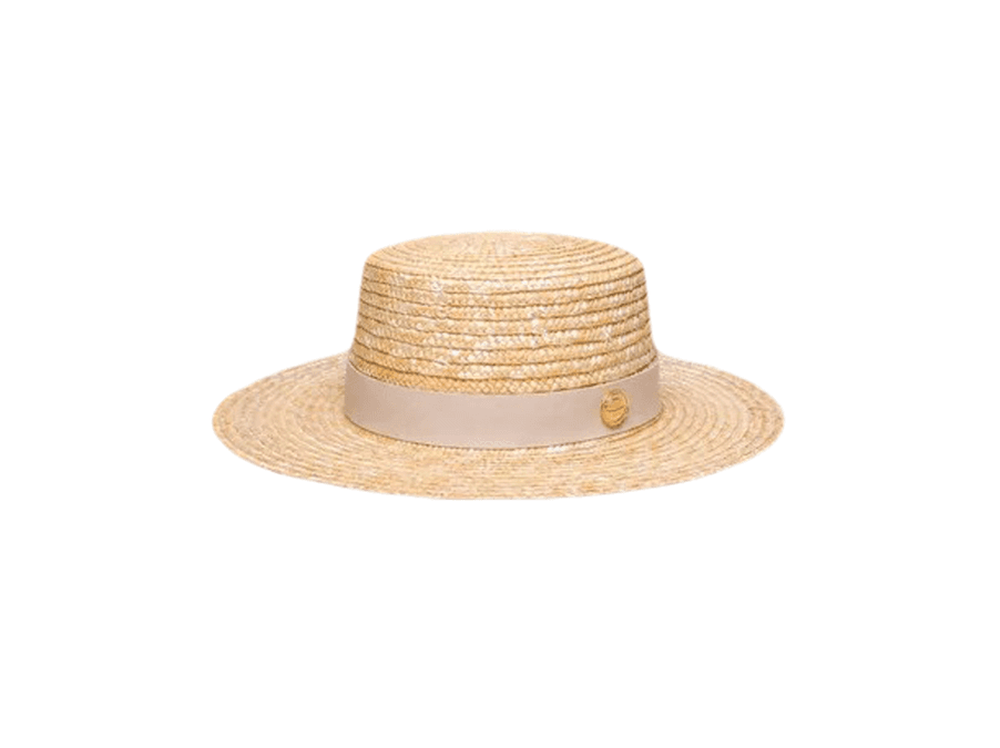 CHAPÉU PALHETA FAIXA NUDE - 654 - Cana Caju