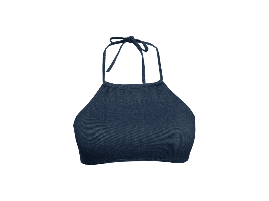 TOP CROPPED DENIM E CALCINHA COS LARGO DENIM