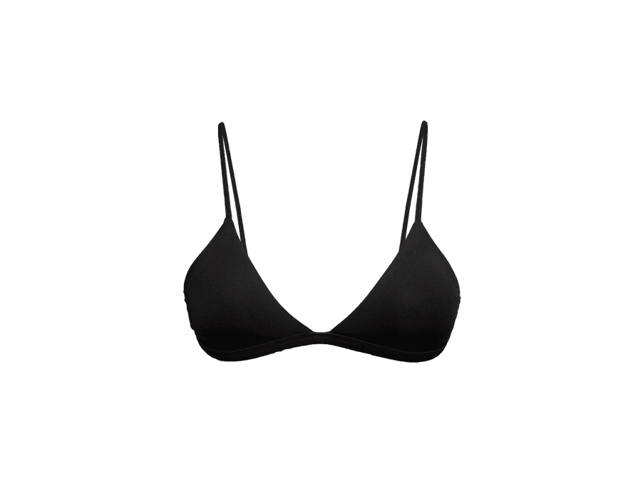 TOP TRIÂNGULO FIXO PRETO E CALCINHA ASA DELTA LIST...