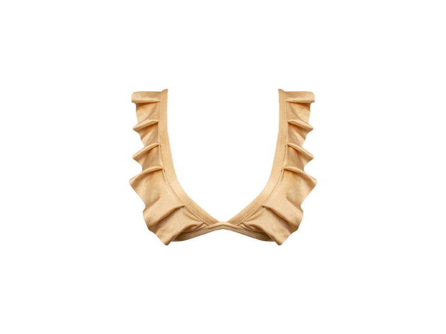 TOP CORTINÃO BABADOS CIRRÊ MARFIM E CALCINHA RETA ...