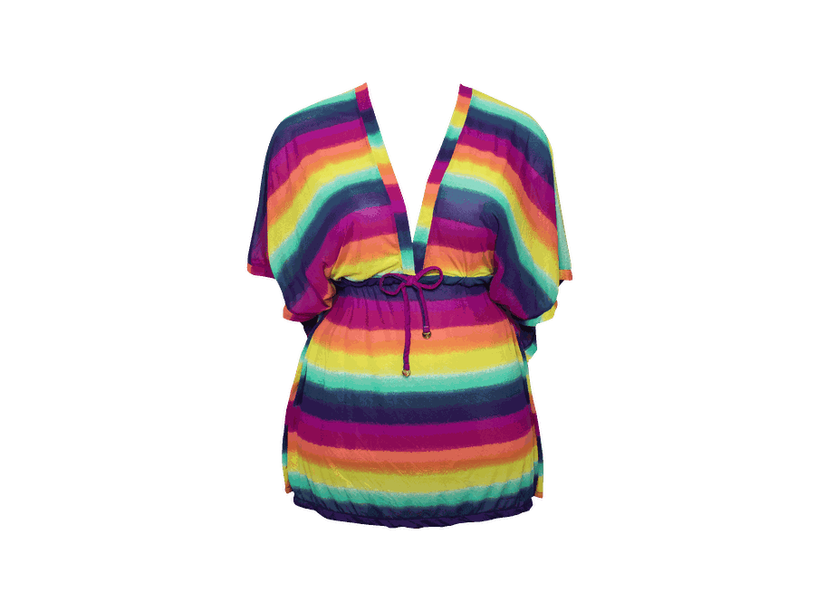 BATA CURTA MORCEGO LISTRADO RAINBOW - 519 - Cana Caju