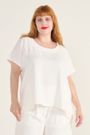 Blusa Social Botão Viscose Off-White - Plus Size