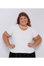 Blusa Malha Ribana Branca - Plus Size