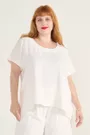 Blusa Social Botão Viscose Off-White - Plus Size