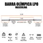 Barra Olímpica LPO Masculina 220 cm - 20kg