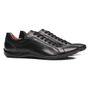 SAPATÊNIS MASCULINO CASUAL EM COURO PRETO COM CONFORTO