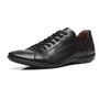 SAPATÊNIS MASCULINO CASUAL EM COURO PRETO COM CONFORTO