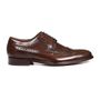 Sapato Derby Brogue Social Masculino Em Couro Marrom Com Conforto