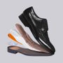 Sapato Derby Brogue Social Masculino Em Couro Preto Com Conforto