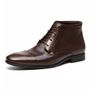 Bota Derby Casual Masculina Em Couro Marrom