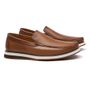 SAPATO MOCASSIM MASCULINO CASUAL EM COURO MARROM