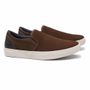 Slip-On Masculino Casual Em Couro Marrom