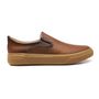 Slip-On Masculino Casual Em Couro Marrom