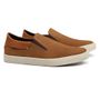 Slip-On Masculino Casual Em Couro Marrom