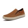 Slip-On Masculino Casual Em Couro Marrom