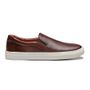 SLIP-ON MASCULINO CASUAL EM COURO MARROM 