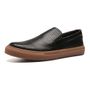 SLIP-ON MASCULINO CASUAL EM COURO PRETO 