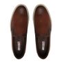 SLIP-ON MASCULINO CASUAL EM COURO MARROM 