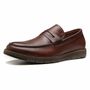 SAPATO LOAFER MASCULINO CASUAL EM COURO MARROM 