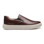 SLIP-ON MASCULINO CASUAL EM COURO MARROM